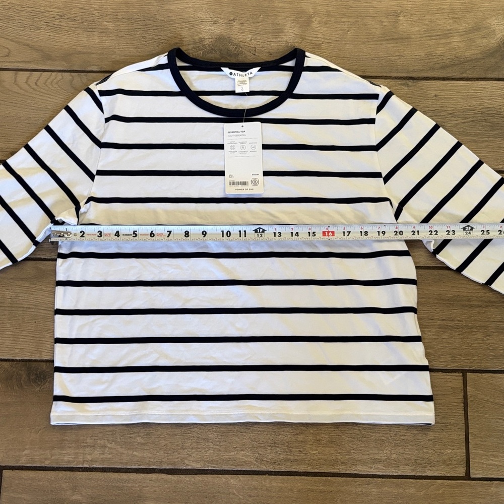 Athleta Long Sleeve Tee - Navy and White Stripes - Picture 9 of 11